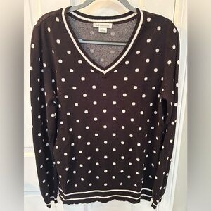 Black & White Polkadot Sweater, size L, slight pilling